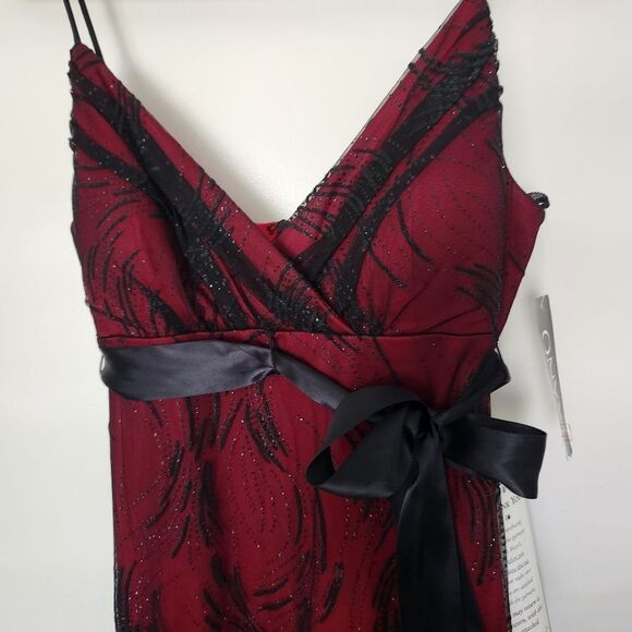 Onyx Nite Womens VINTAGE Party V-Neck Sleeveless Dress Size 12 NWT - Picture 3 of 11